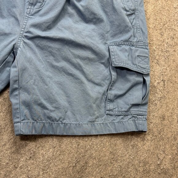 Tommy Cargo Shorts Men L Blue Elastic Patio Drawstring Relax Twill 8" - Picture 4 of 16